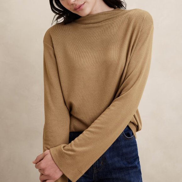Banana Republic Factory Tops - Banana Republic PLATEAU BEIGE SOFT LUXE BOXY T-SHIRT/NWT/XS & XL